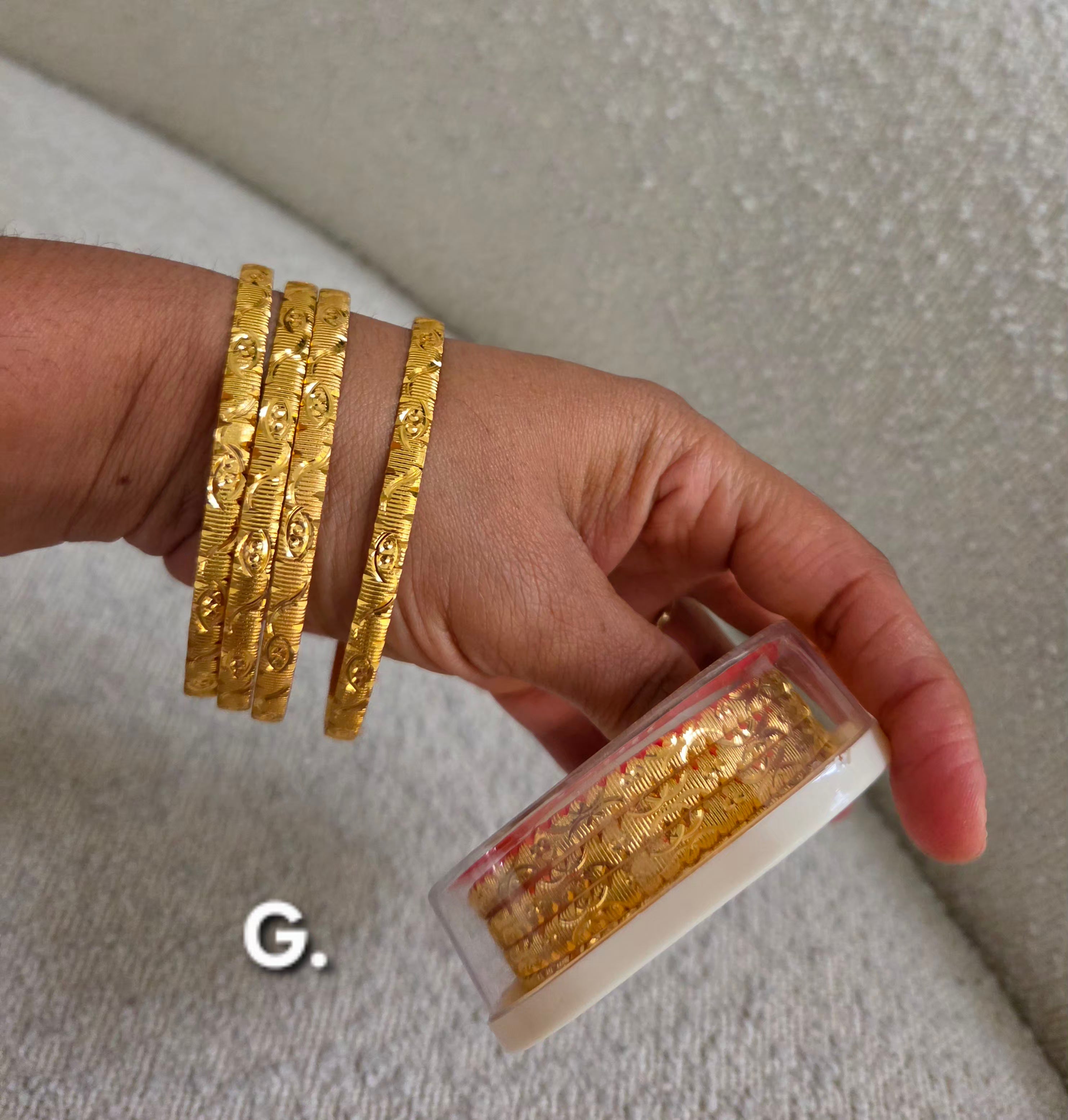 4Pcs Stacable Bangles Set-Gold Plated (Copy)