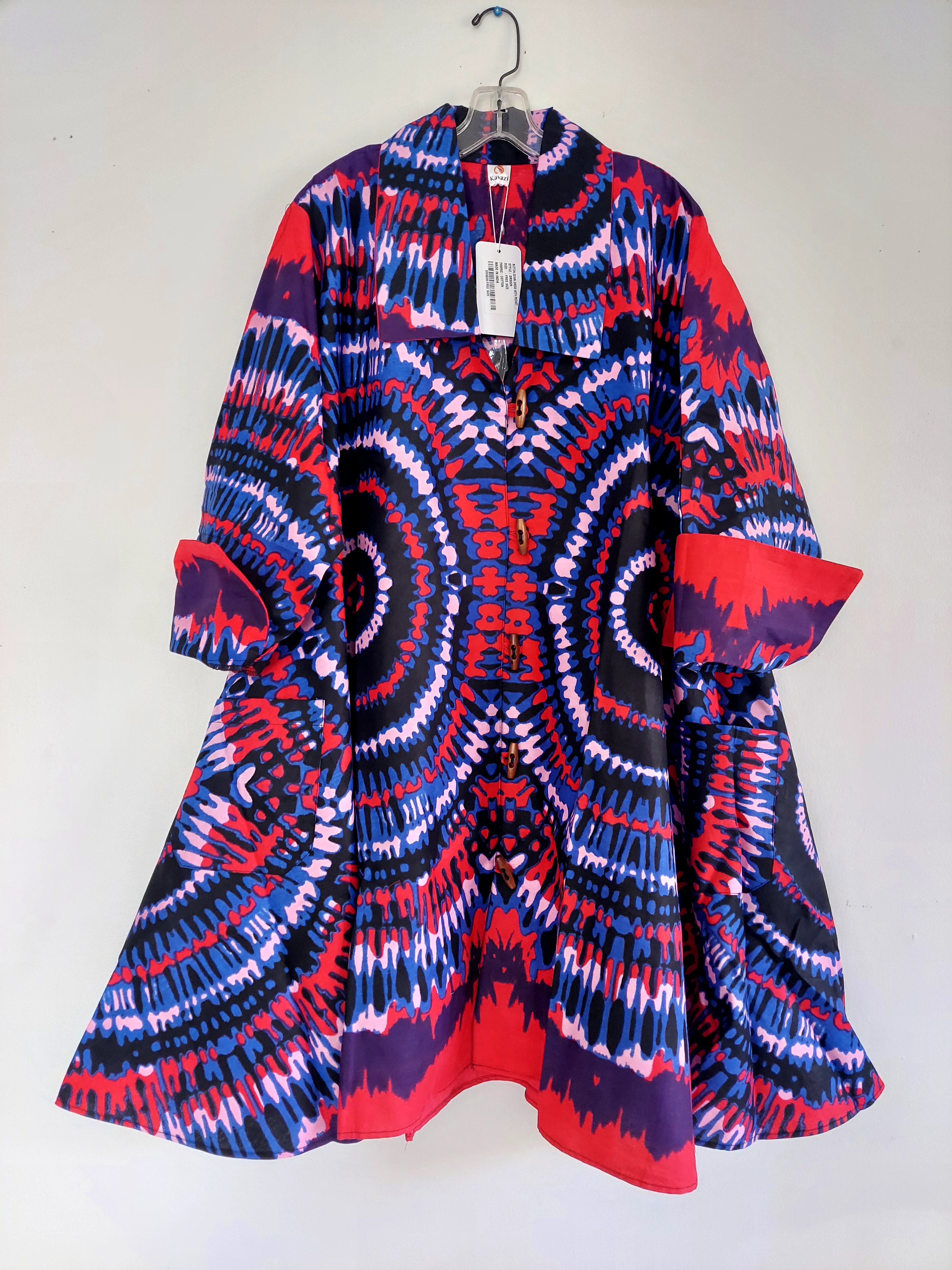 Cotton Swing Dress / Top / Ankara Pink Tie-Dye Print-243 / DRS029