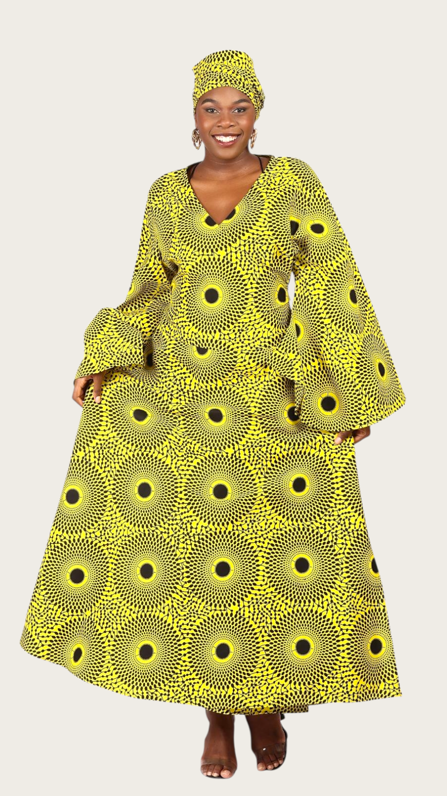 Wrap Dress / Ankara Kente Print - 1360 G