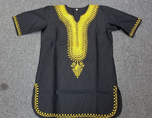 Unisex/ Men/women kurta  Embroidery Top - Black