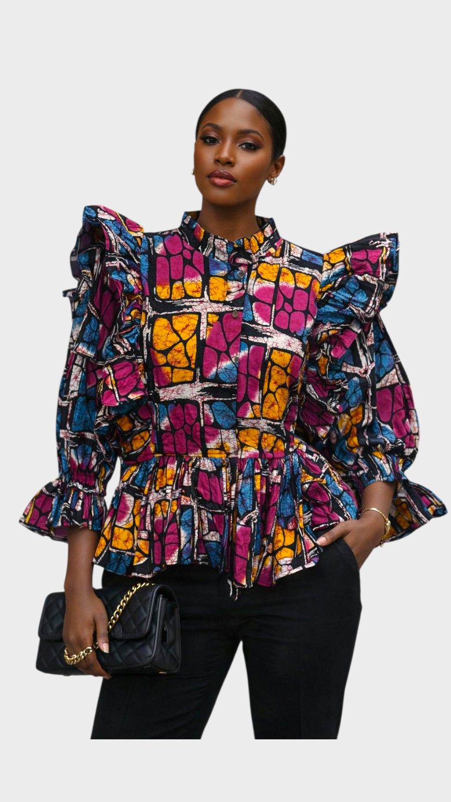 Peplum Blouse / African Print 810 C
