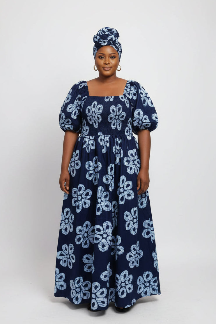 Maxi Slit Dress with Hat