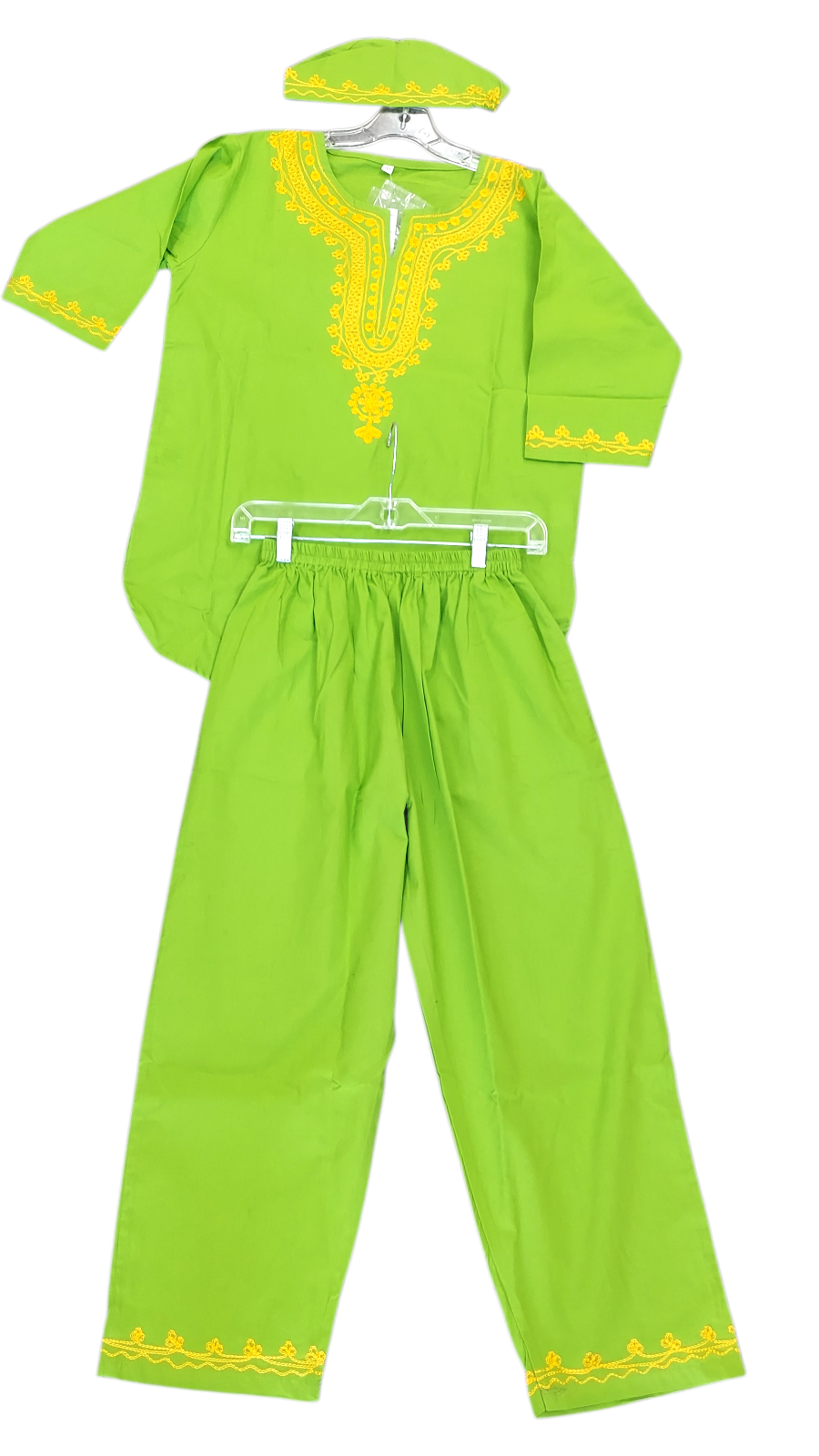 Boys 3 Pcs Embroidery Set/ Pant/Tunic/Kufi Hat
