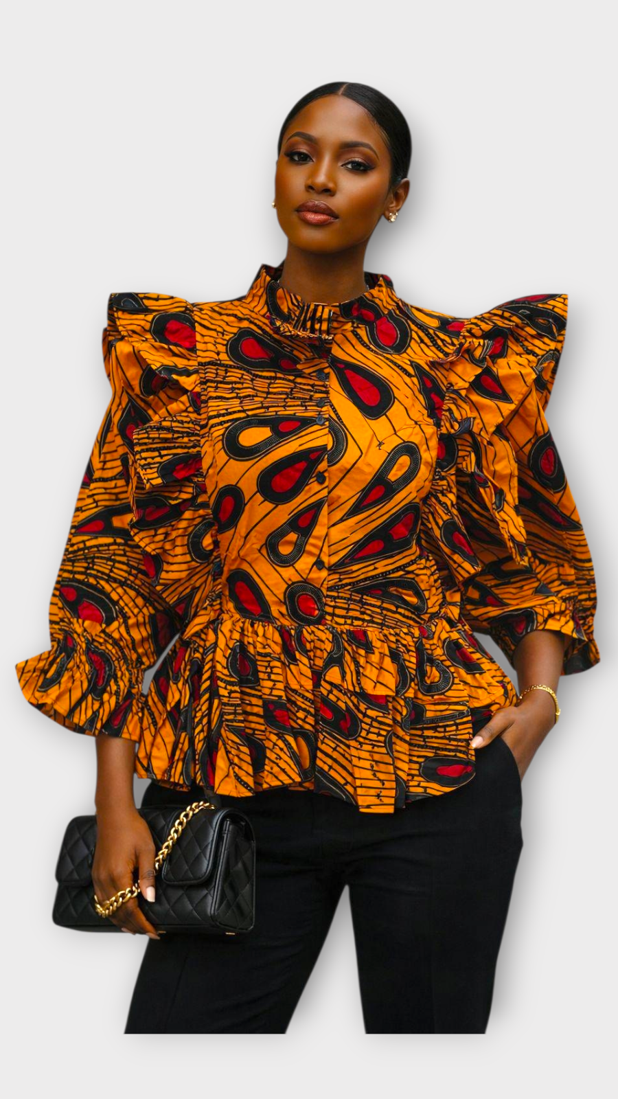 Peplum Blouse / African Print 810 G