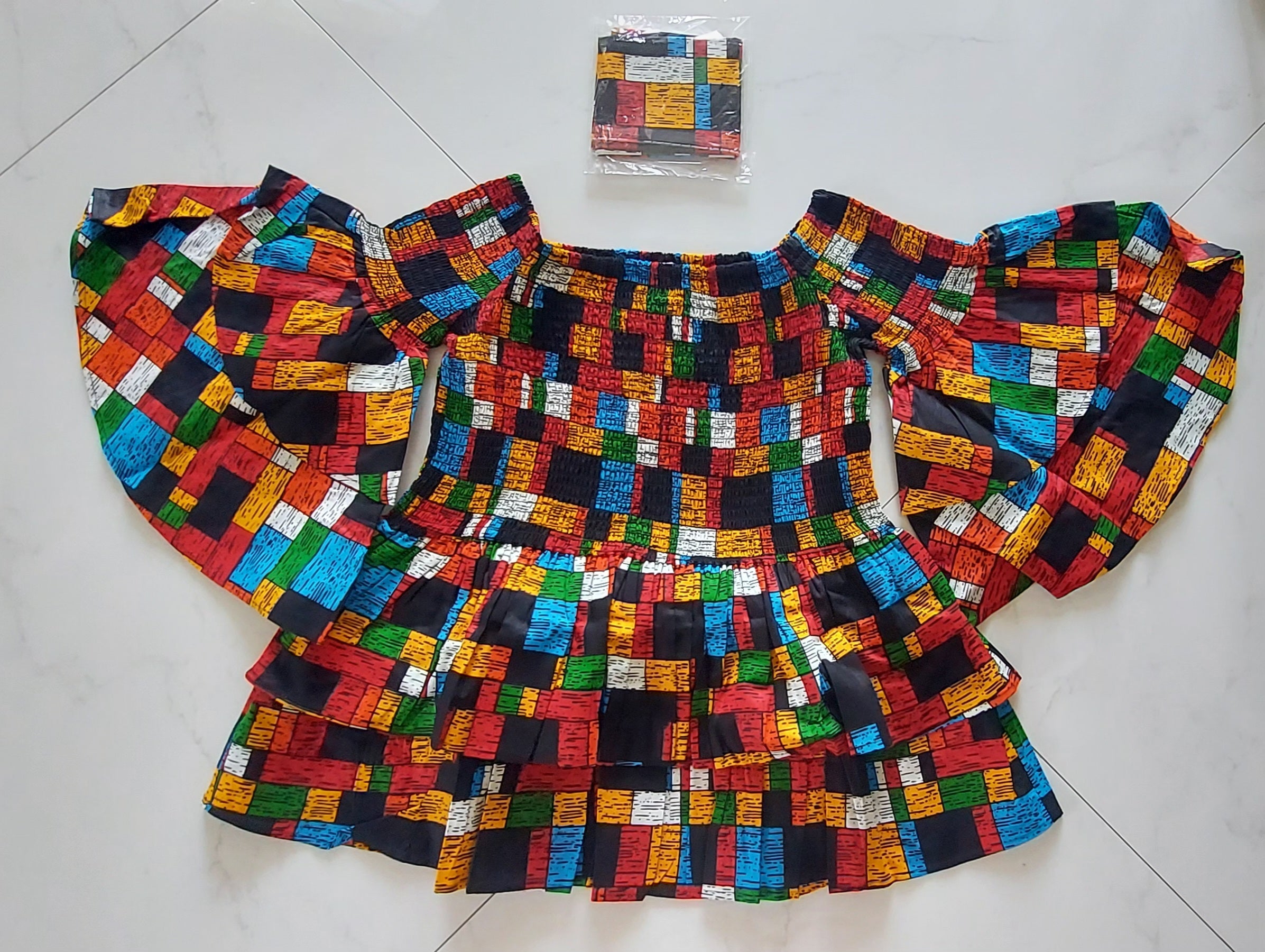 Ruffle Sleeves Peplum Blouse  019 G