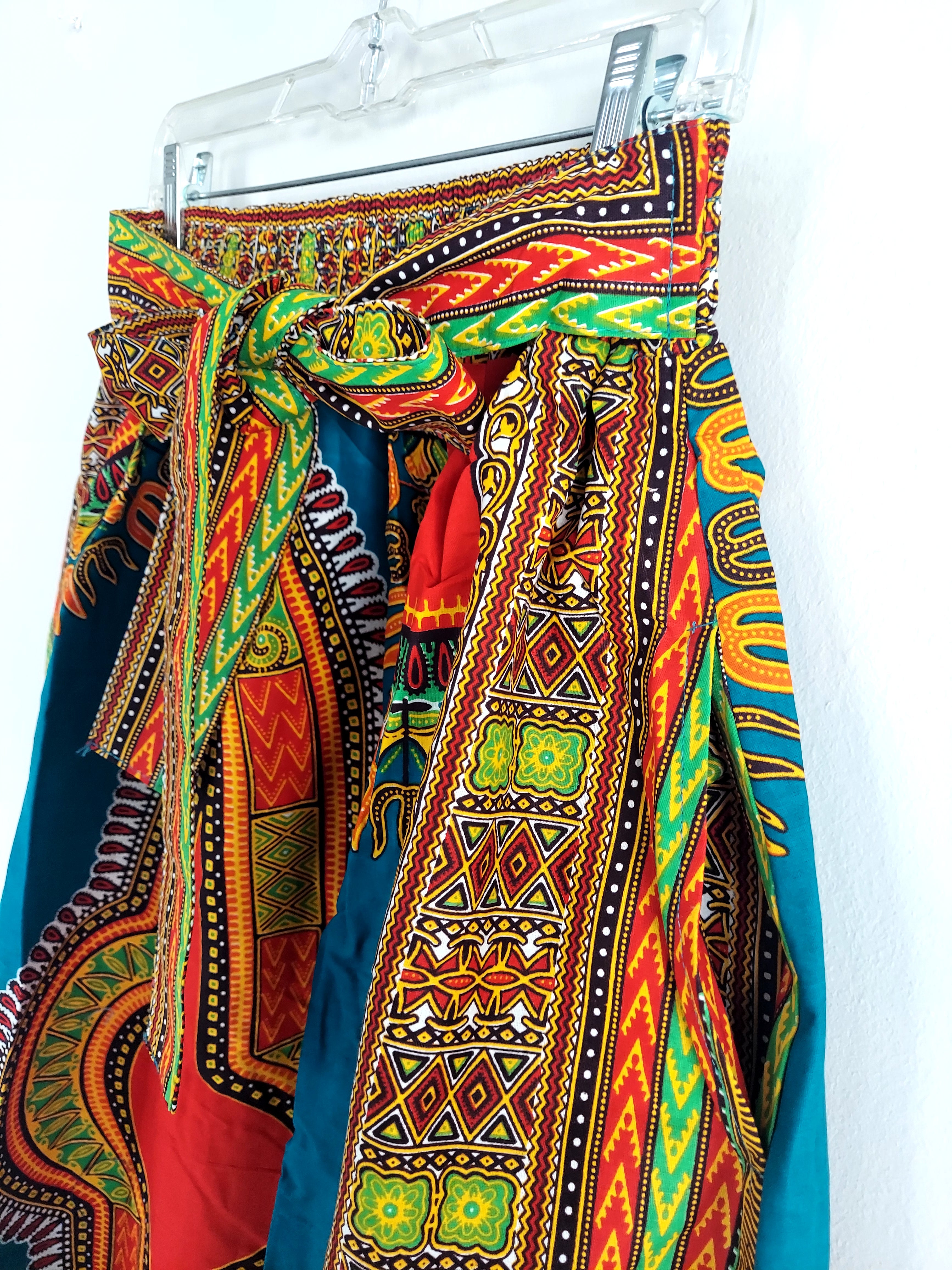 Women Long Dashiki Print Skirt - 6011D