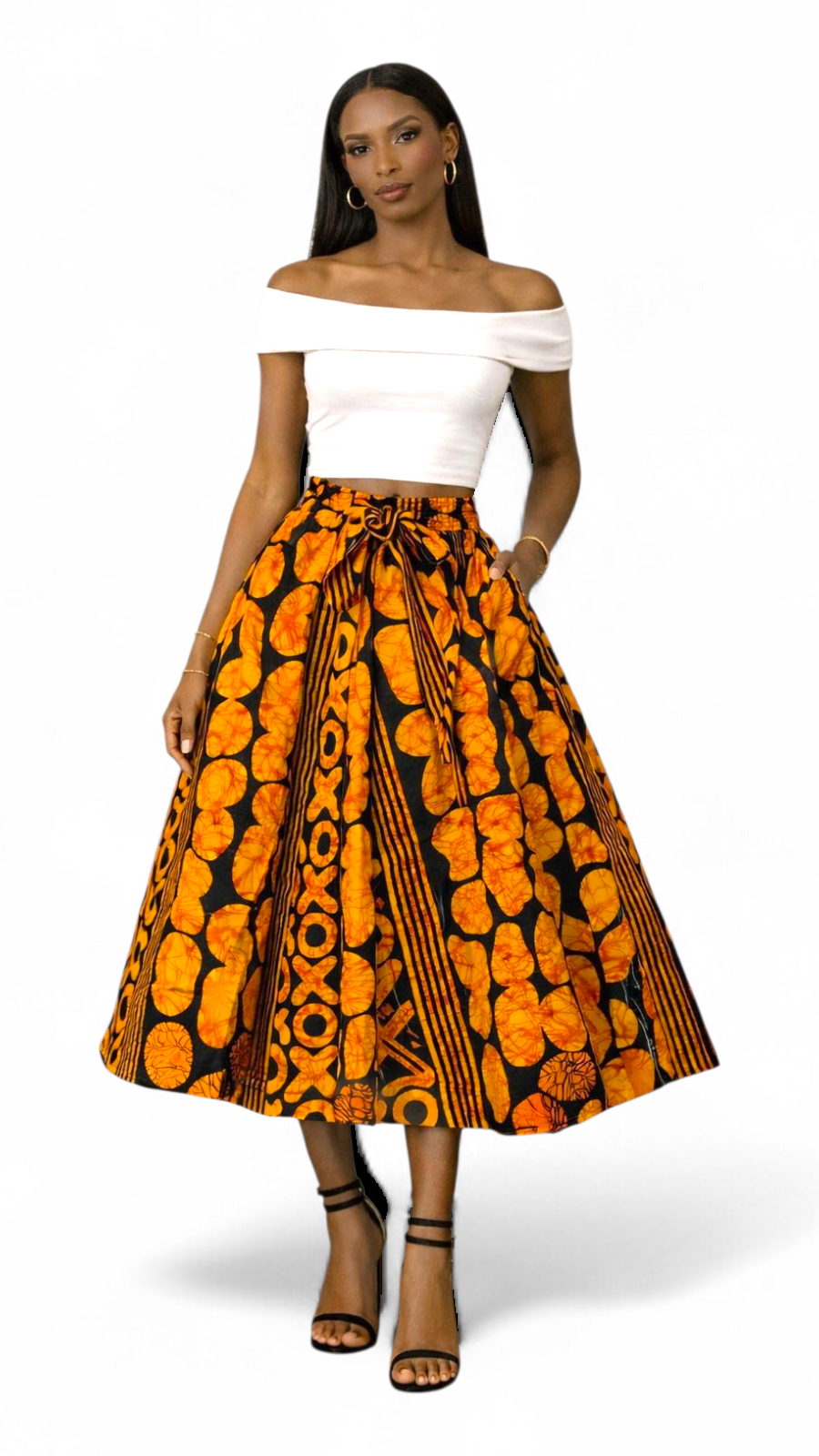 Ankara Midi Flare Skirt 1312 F