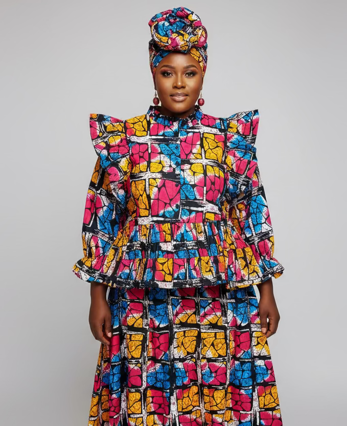 Peplum Blouse / African Print 810 C