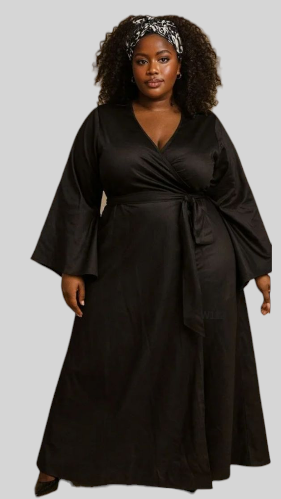 Women Wrap Around Dress/Bell sleeve - 1360