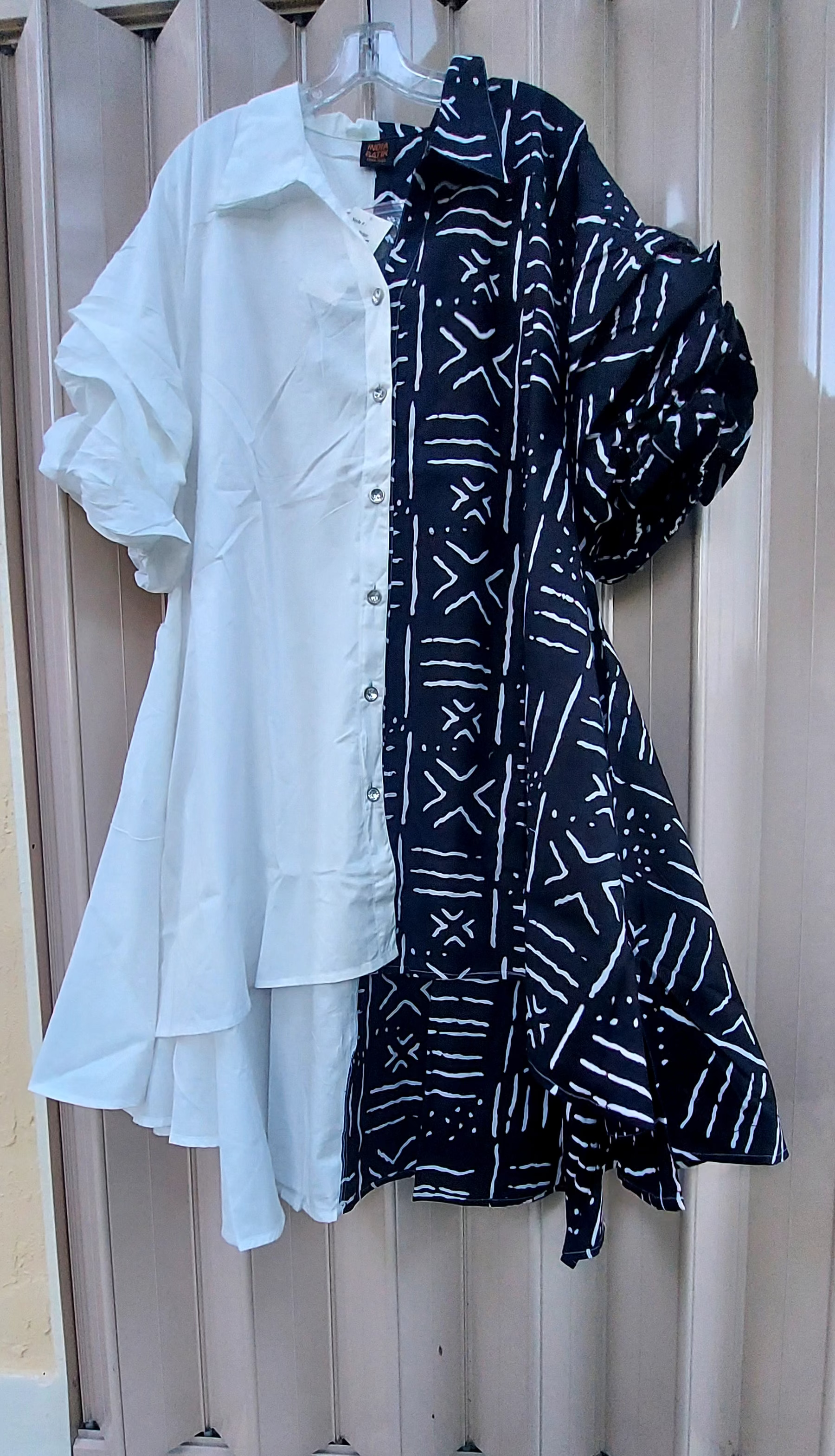 Swing Dress/ Cotton Two Tone 25013 - 60