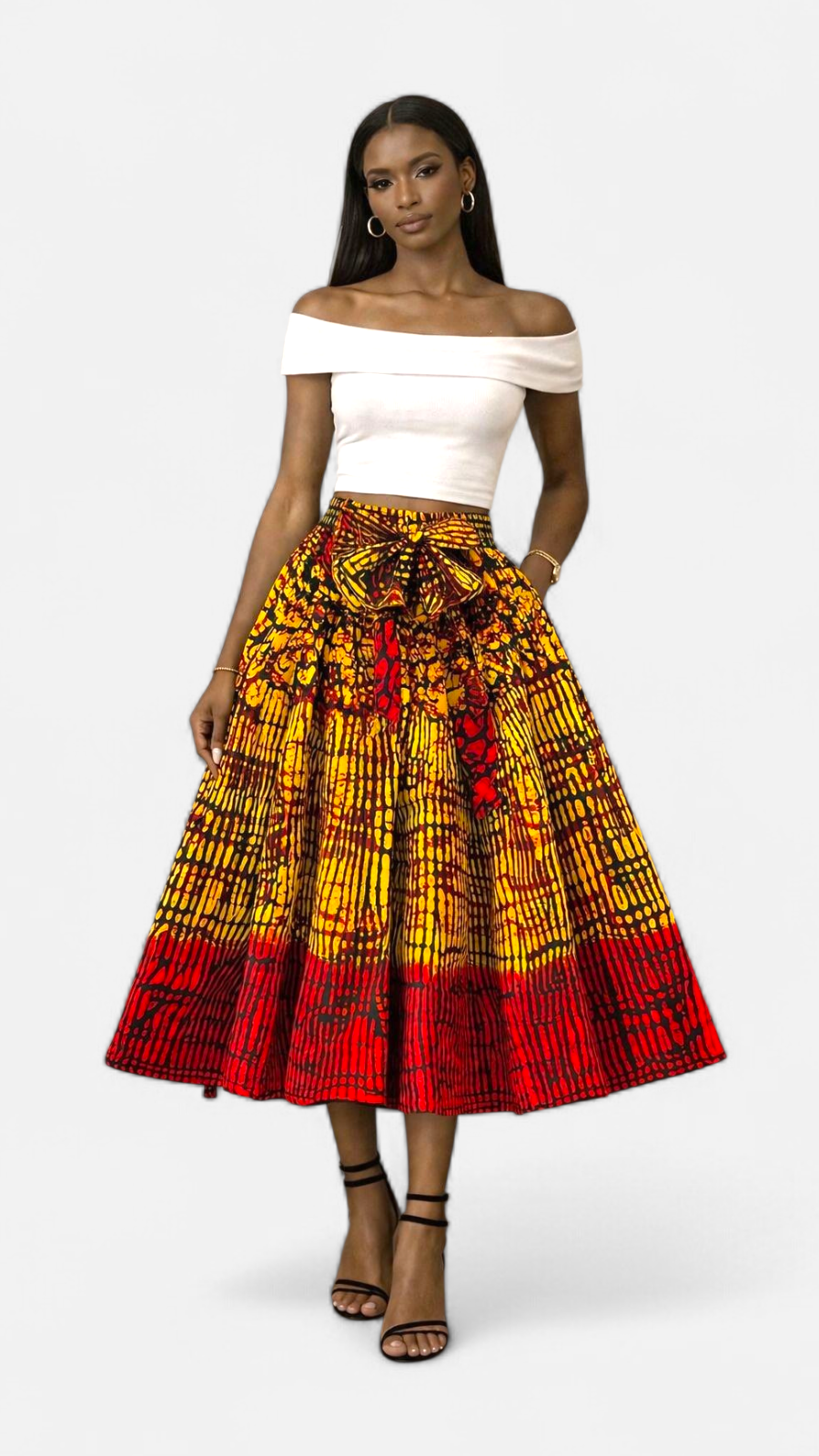 Ankara Midi Flare Skirt 1312 C