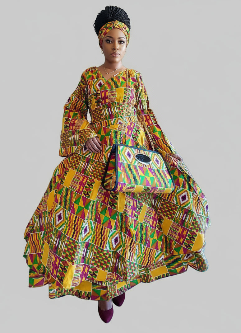 3pcs Set Maxi Skirt Pocketbook wrap Dress P