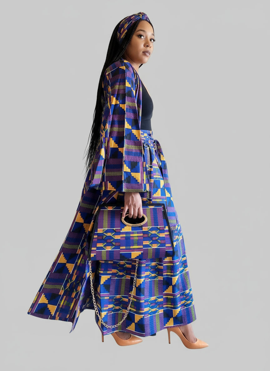 3pcs Set Maxi Skirt Pocketbook wrap Dress E