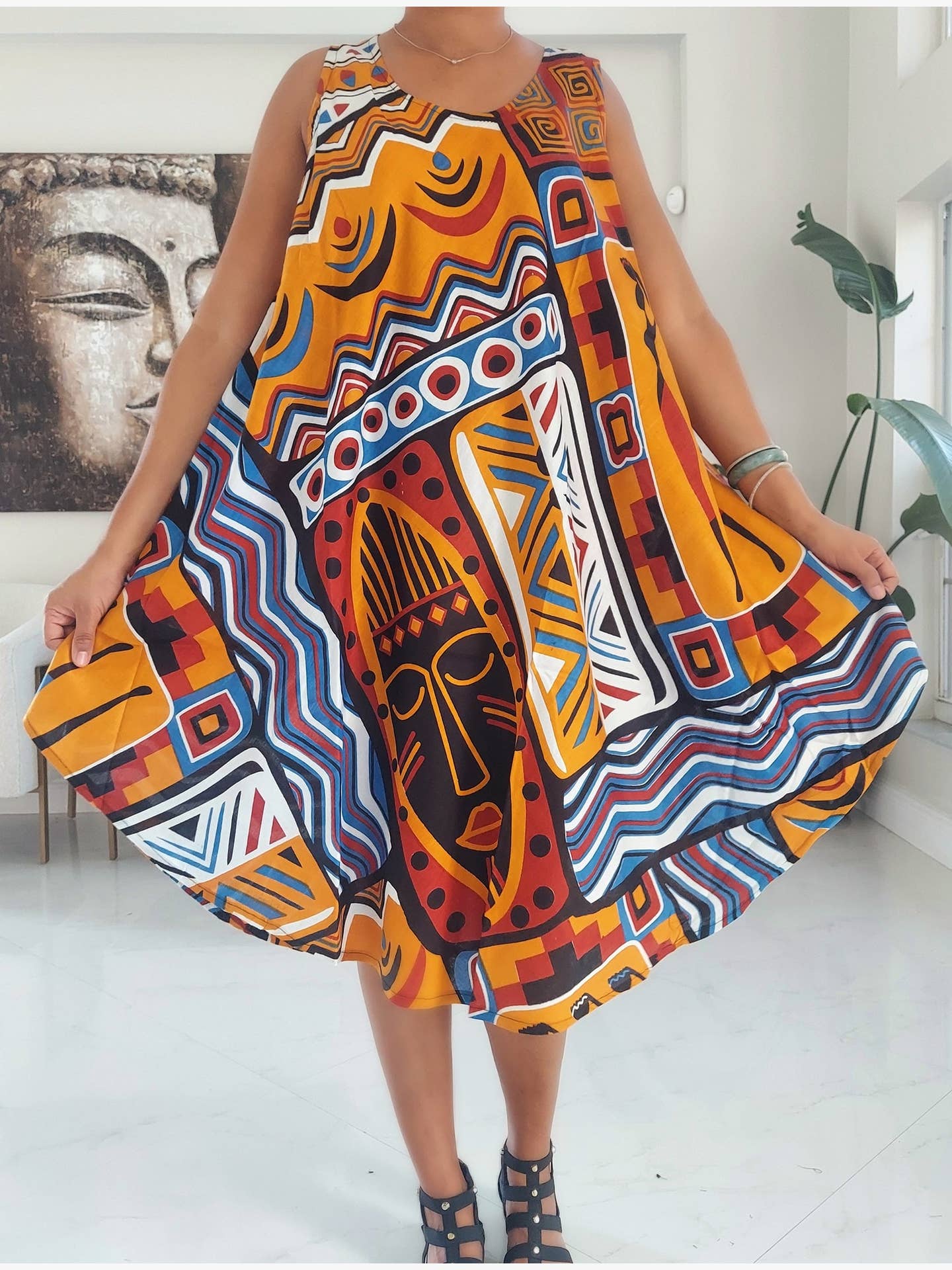 1691 Umbrella Dress/ Beach Dress/ Tribal Print