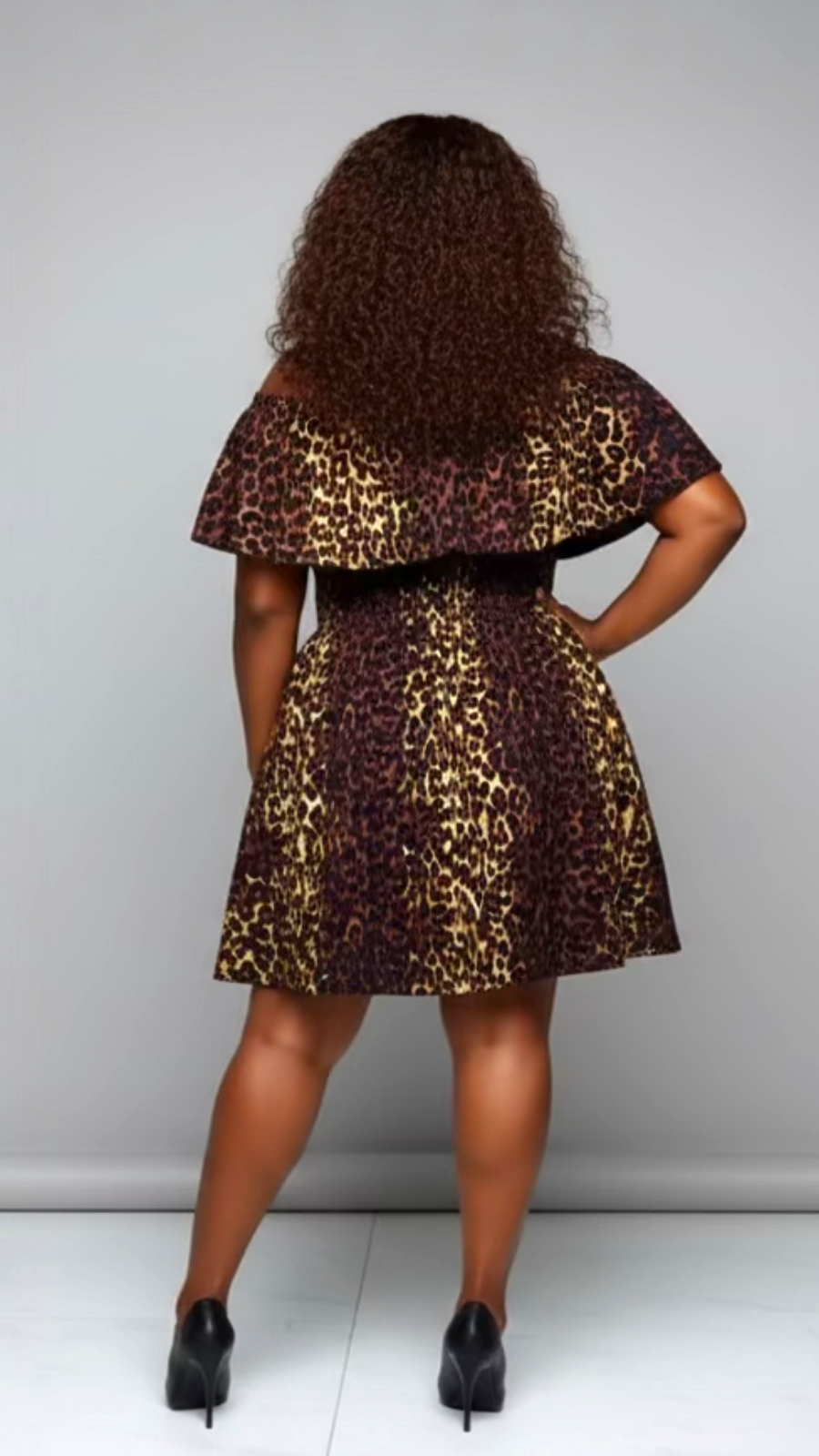 3014M- Middi  Dress - Animal Print 54