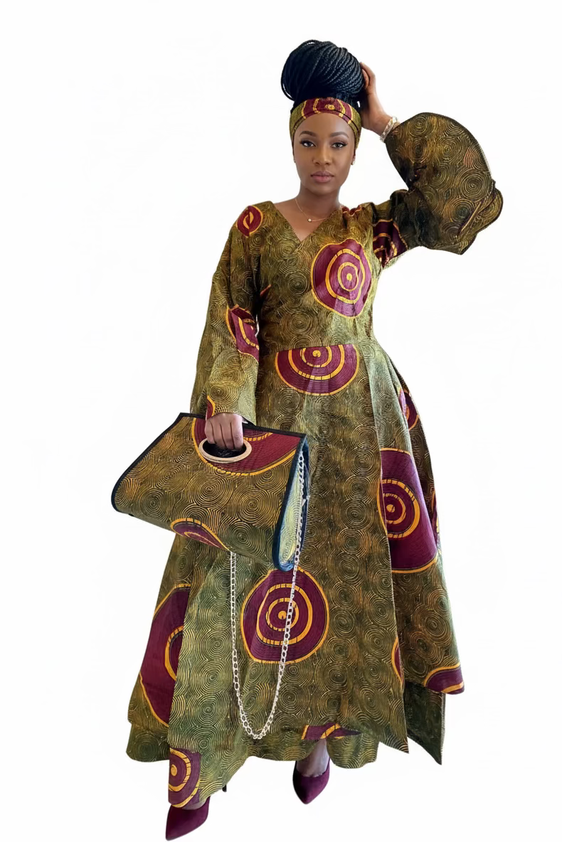 3pcs Set Maxi Skirt Pocketbook wrap Dress O