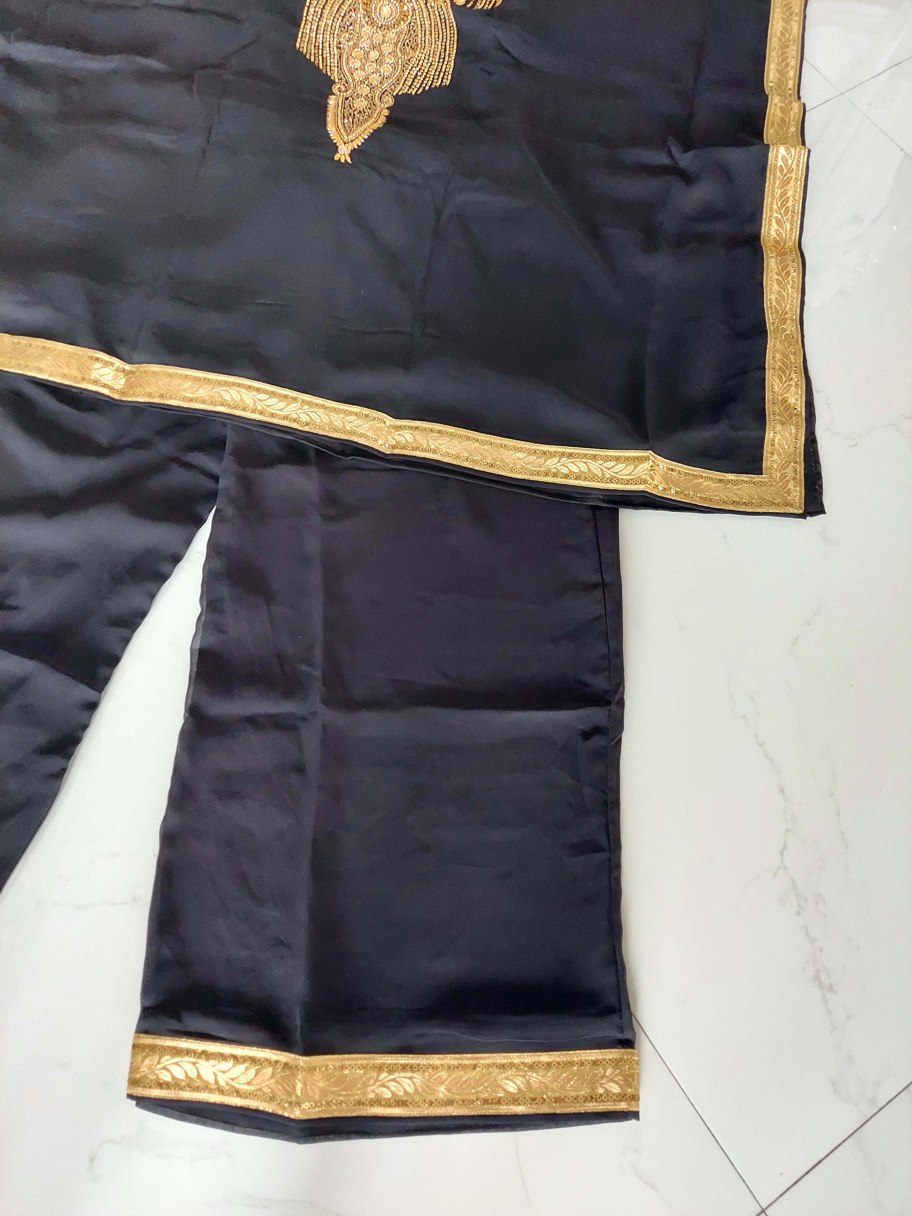 kaftan Palazzo Set Black And Gold - kP05