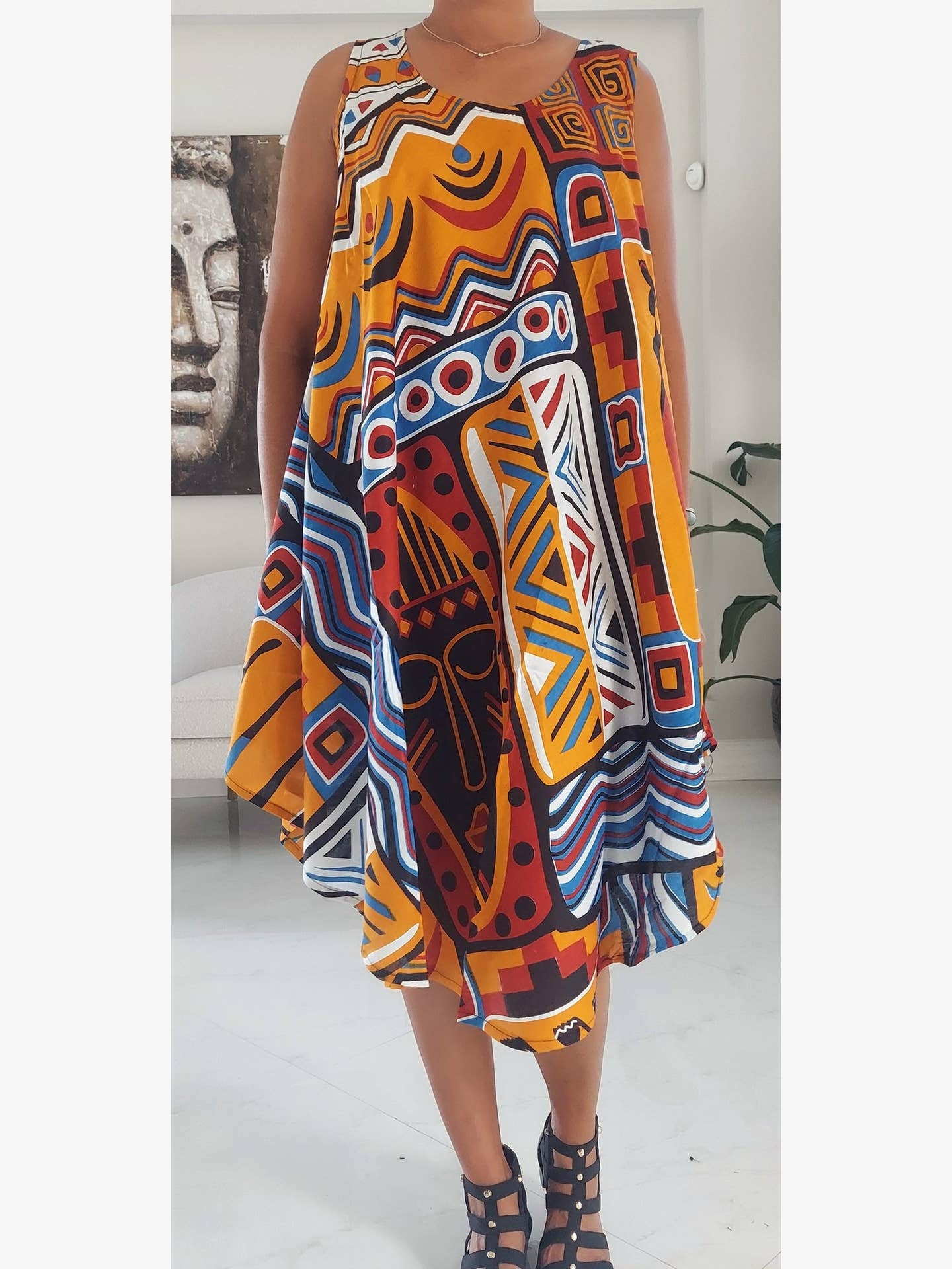 1691 Umbrella Dress/ Beach Dress/ Tribal Print