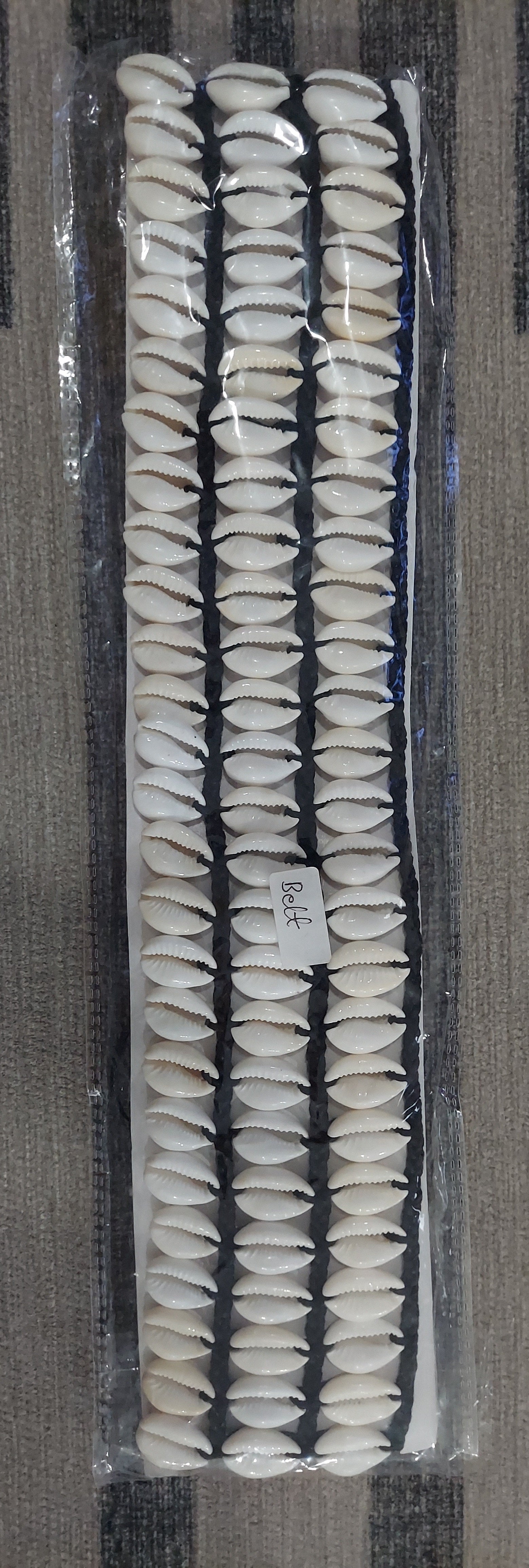 Cowrie Shells Waist Belt 3 Layered Bone Color