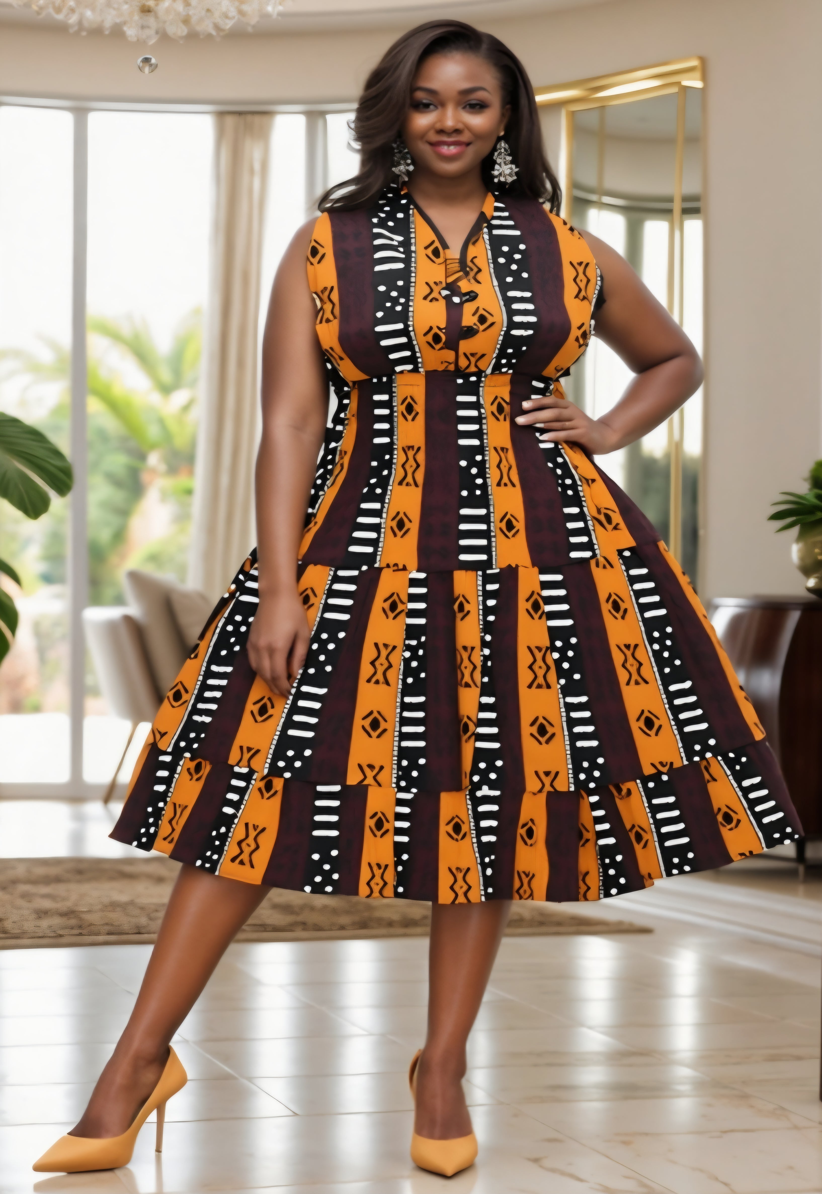 5006 - Woman's Mid-Length Smock Dress