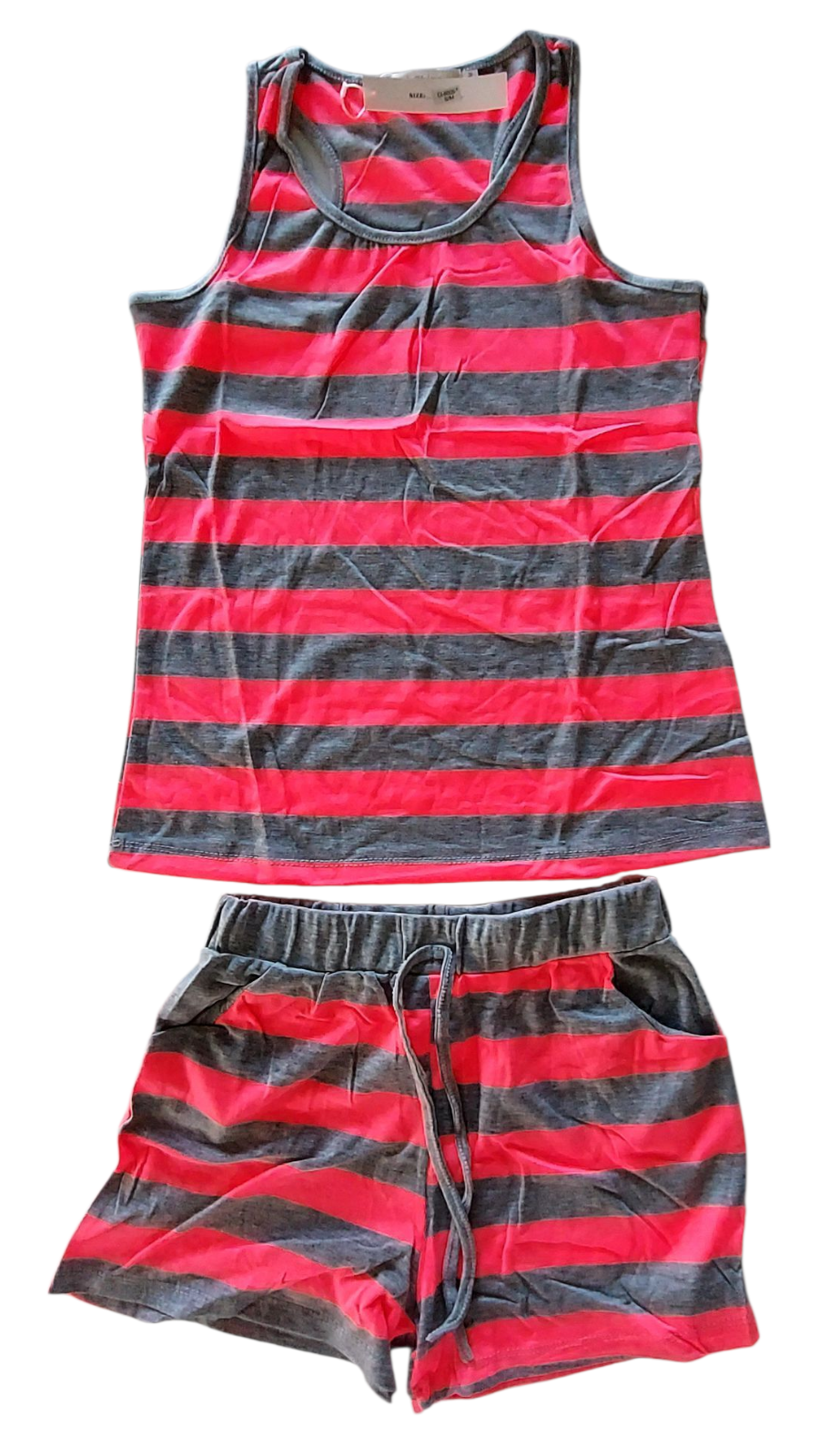 Racer Back Short Set- Stripe