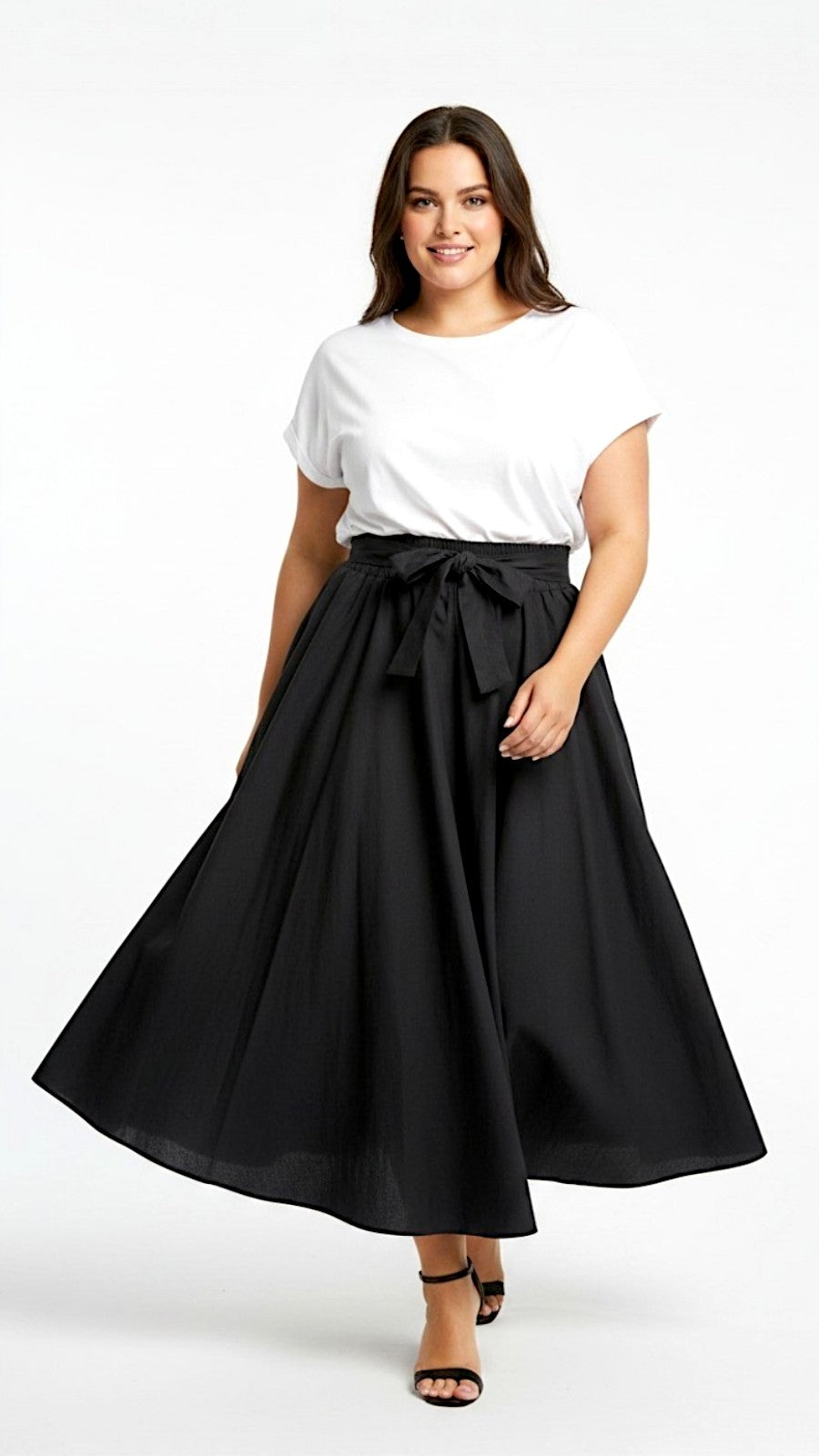 Cotton Maxi Skirt - 7001 Black