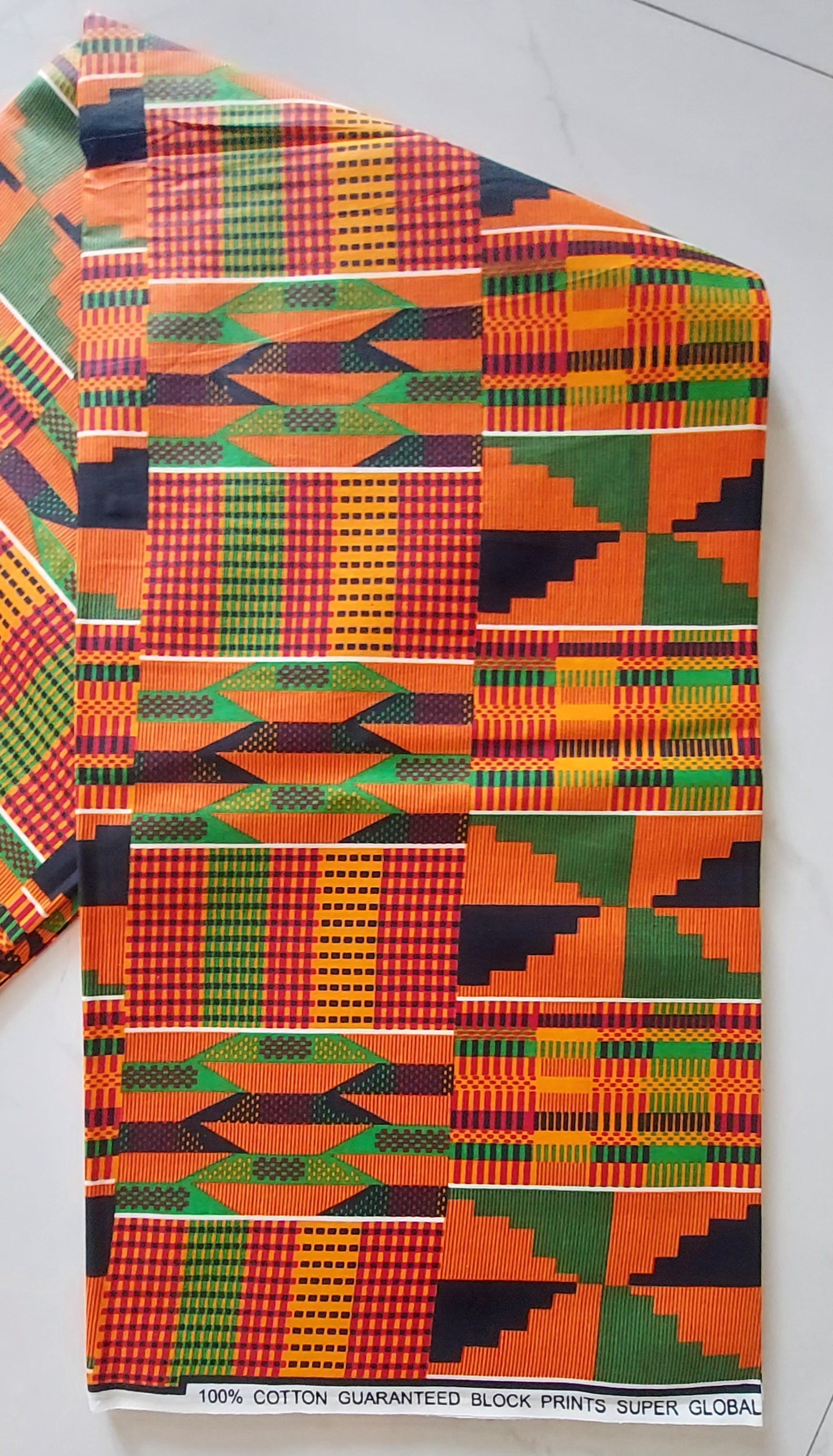 Raw Fabric/ 6 Yards/African Kente Print 3
