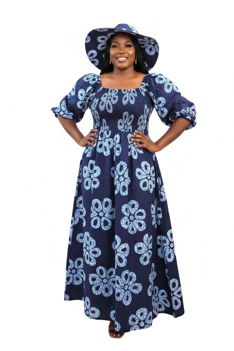 Maxi Slit Dress with Hat