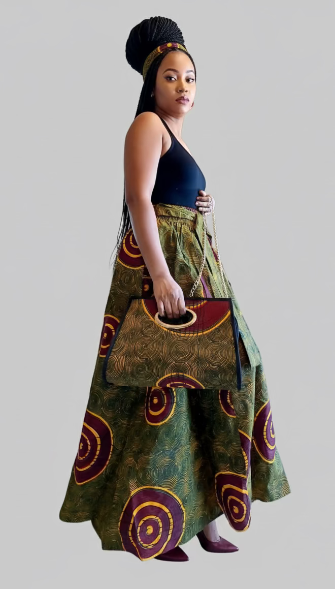 3pcs Set Maxi Skirt Pocketbook wrap Dress O