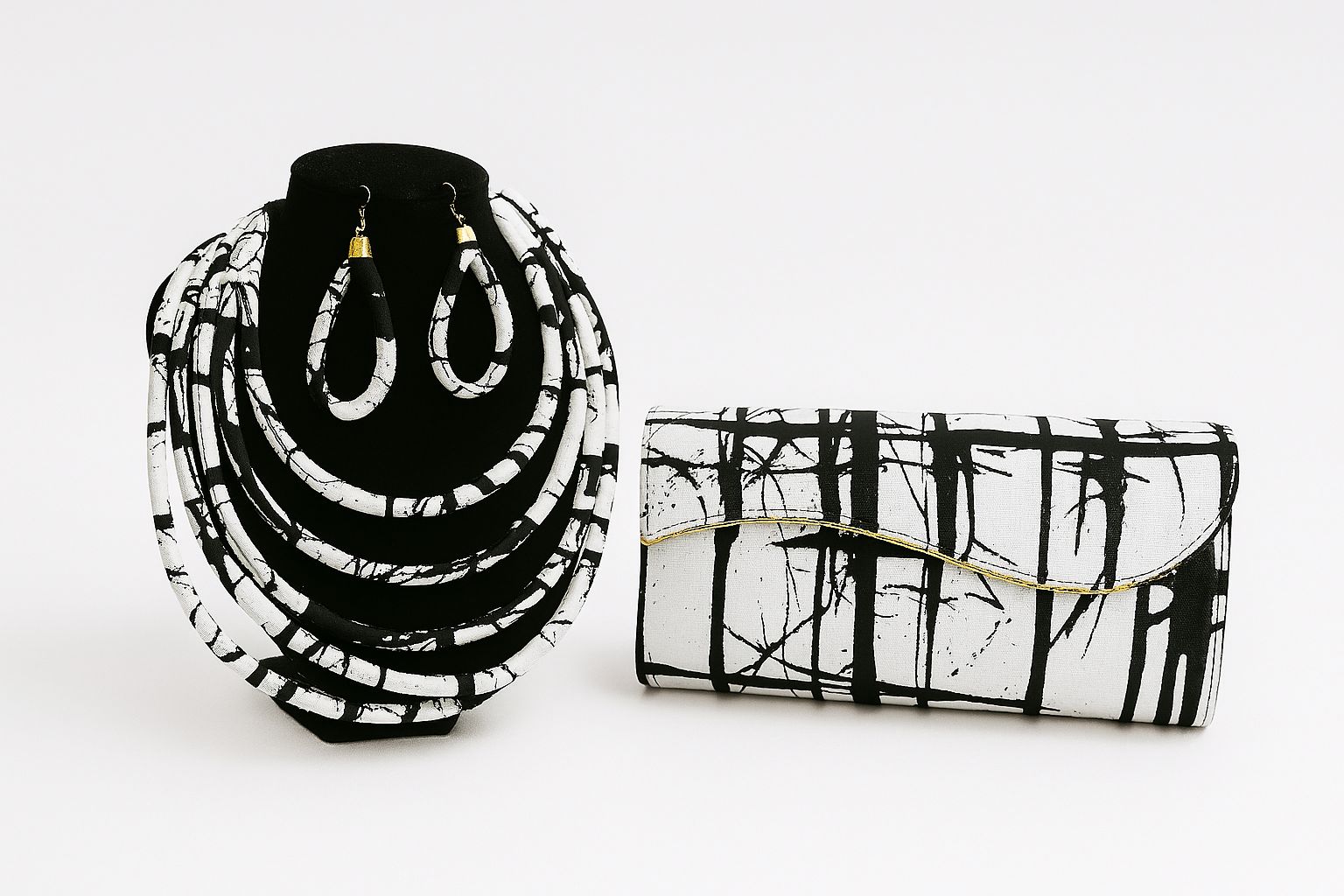 Clutch Bag & Rope  Necklace Set /African Print /Ankara9