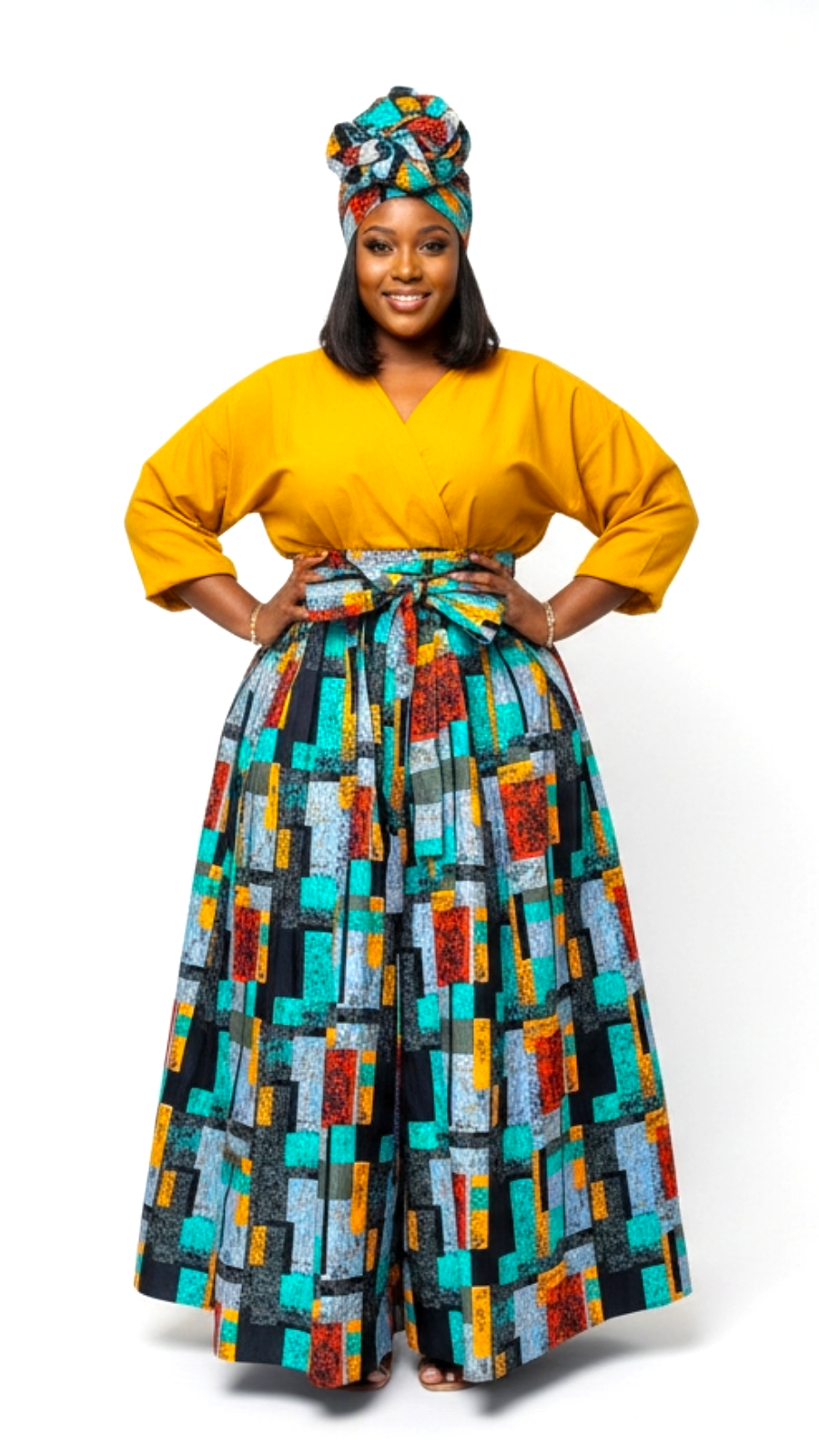 Woman Long Printed Maxi Skirt-1350 C