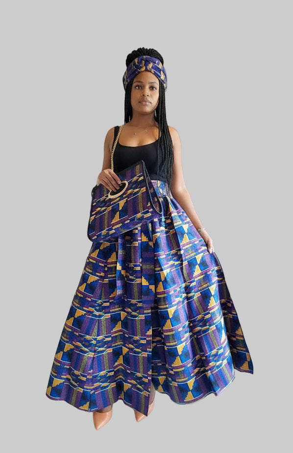 3pcs Set Maxi Skirt Pocketbook wrap Dress E