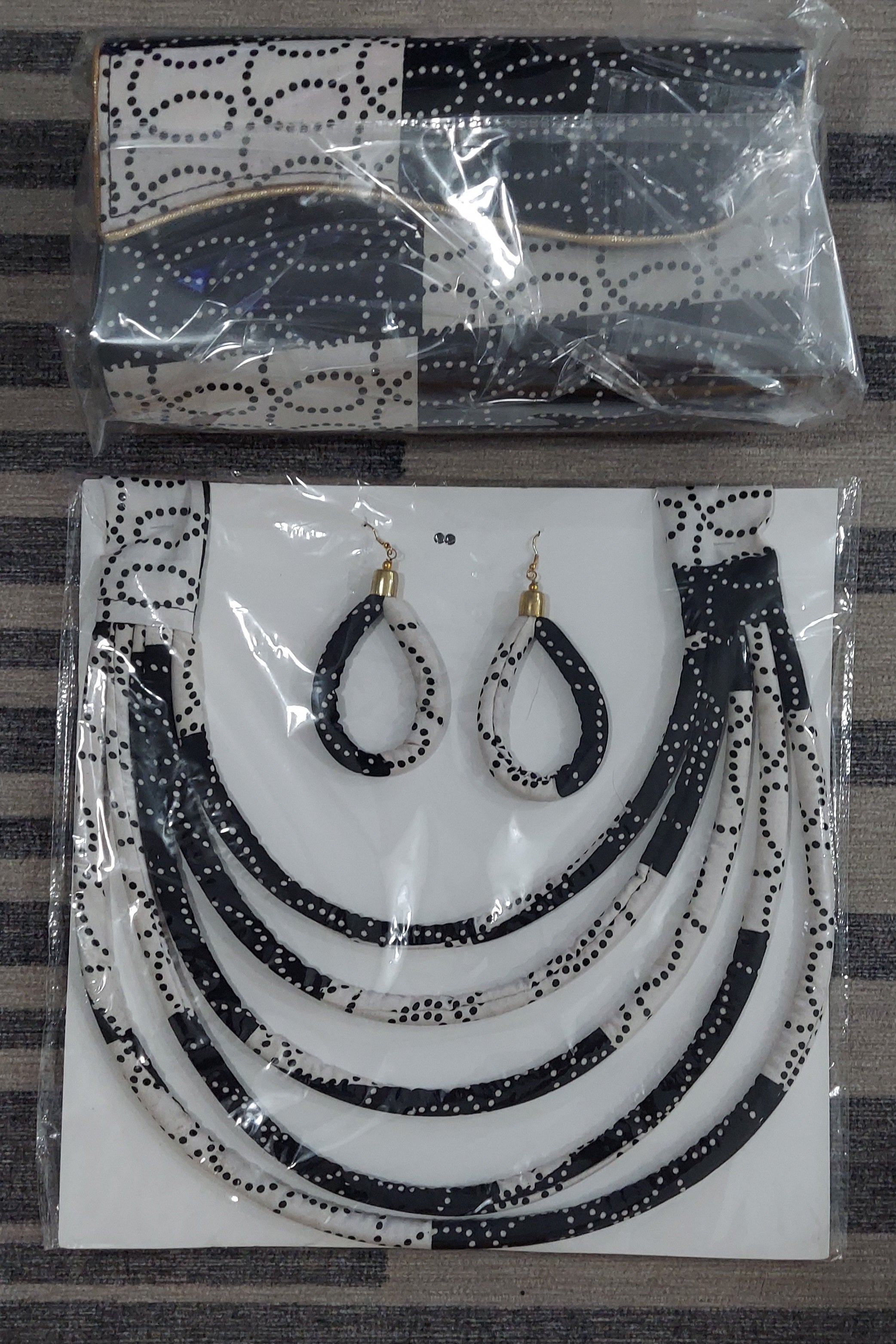 Clutch Bag & Rope  Necklace Set /African Kente /Ankara 20