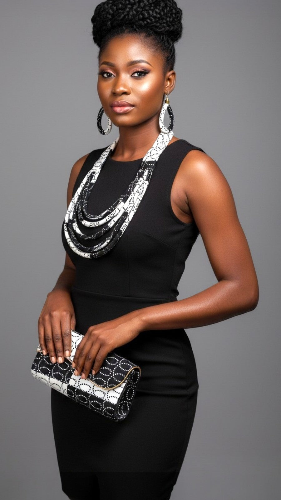 Clutch Bag & Rope  Necklace Set /African Kente /Ankara 20