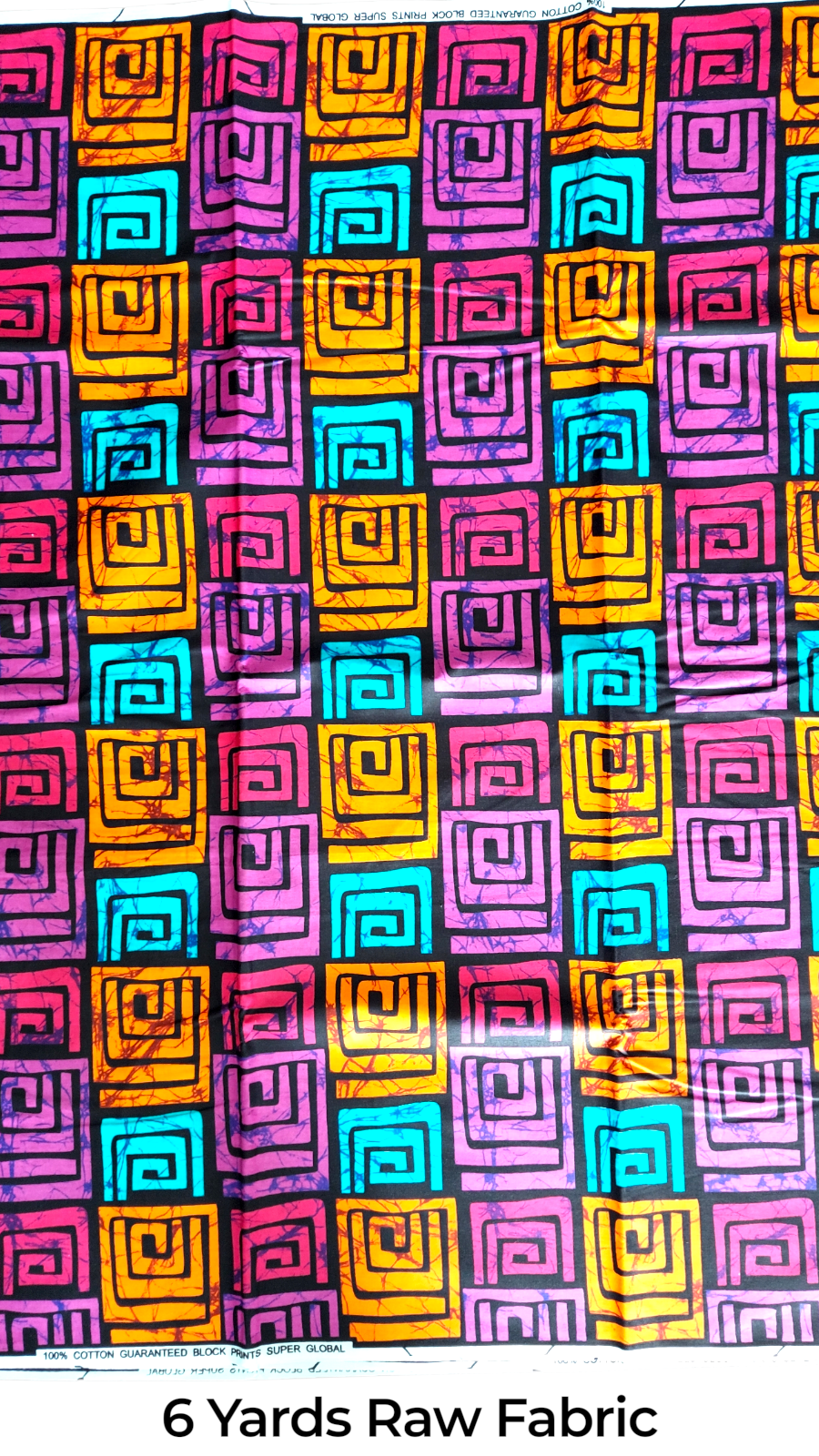 Raw Fabric/ 6 Yards / African Print - 10