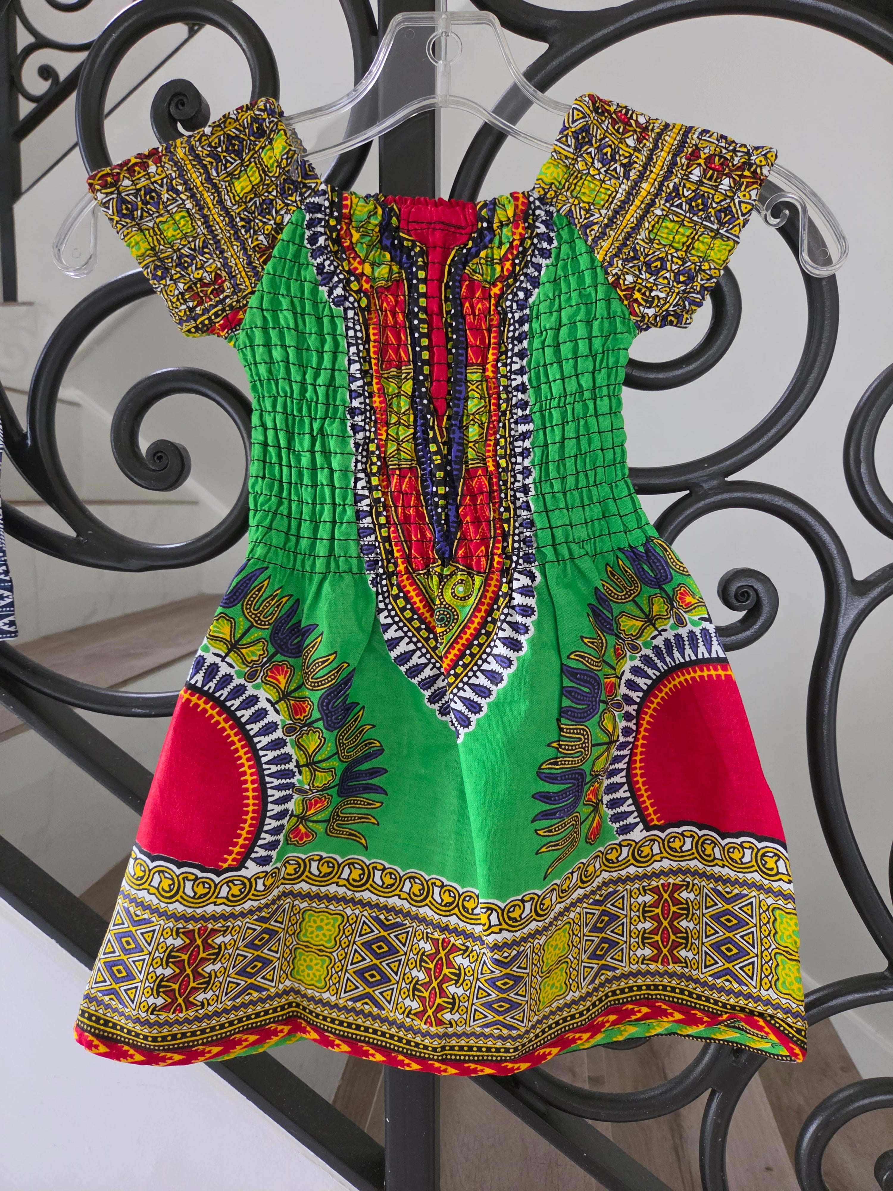 Little Kids / Girls African Dashiki Dresses With Head Band 112