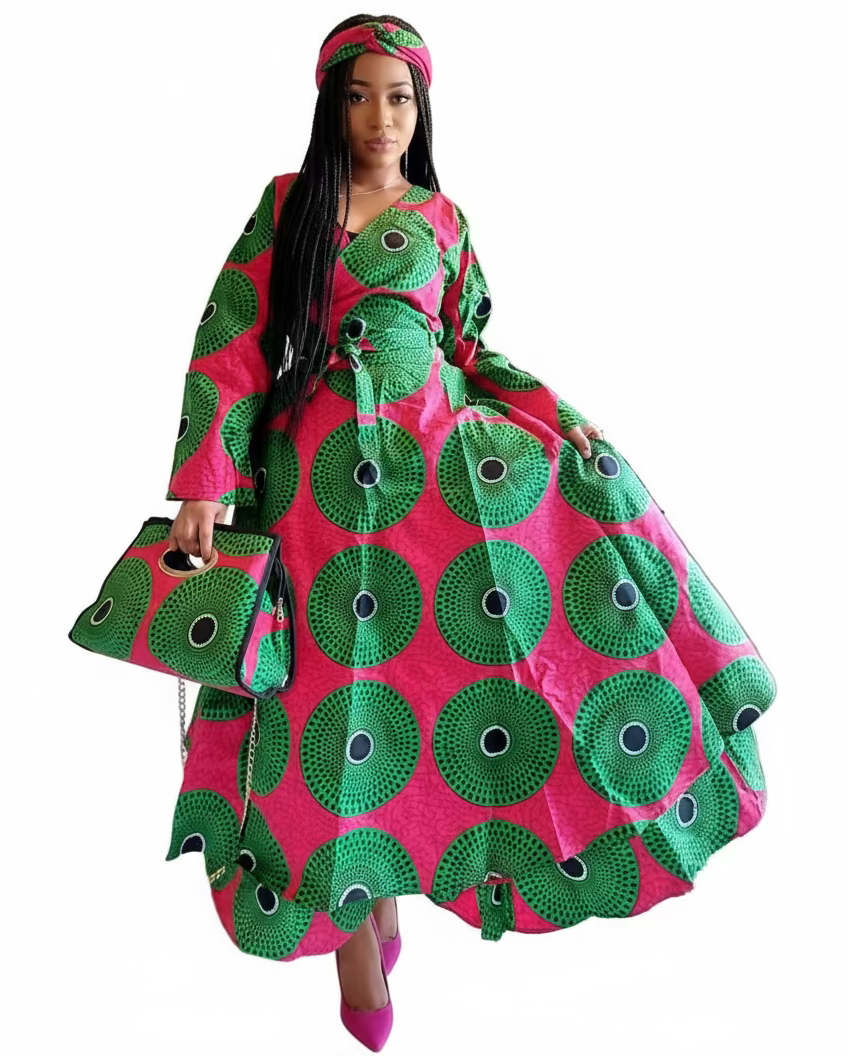 3pcs Set Maxi Skirt Pocketbook wrap Dress G