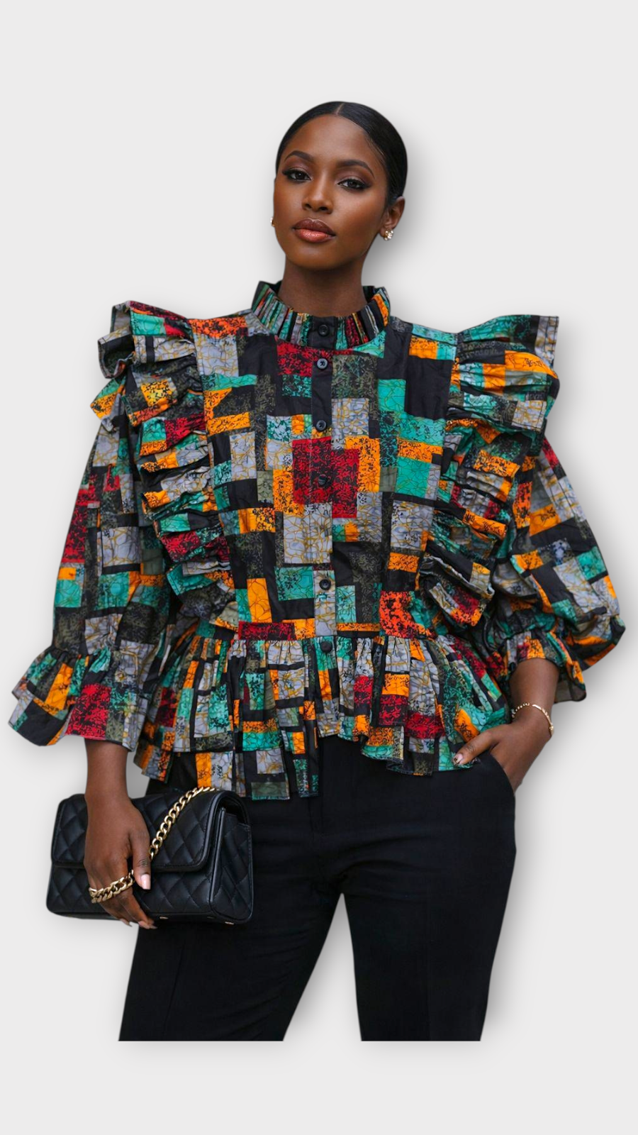 Peplum Blouse / African Print 810 J