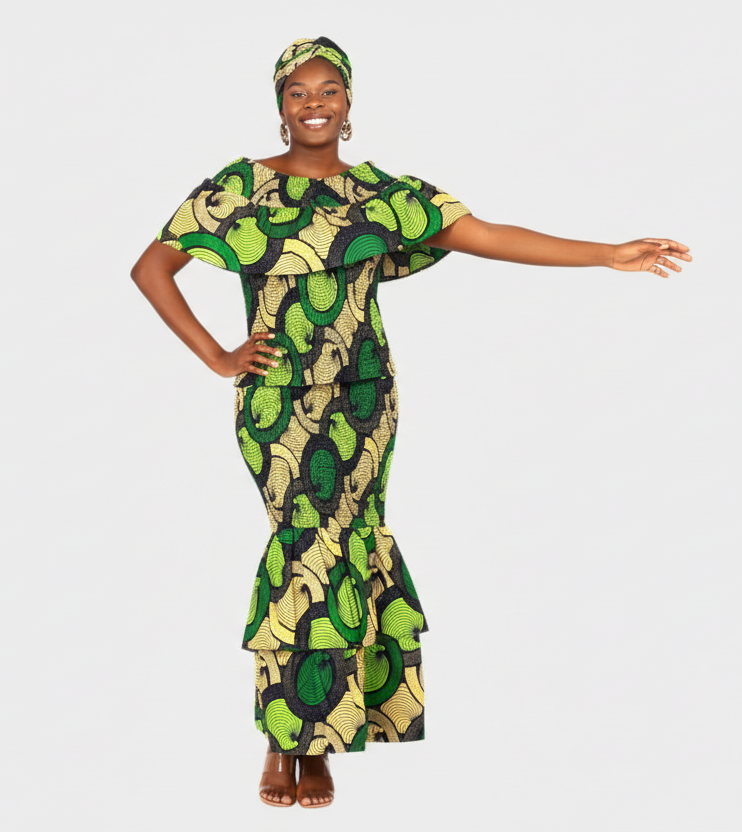 Smock  fit & flare Skirt & Blouse Set-DRS019
