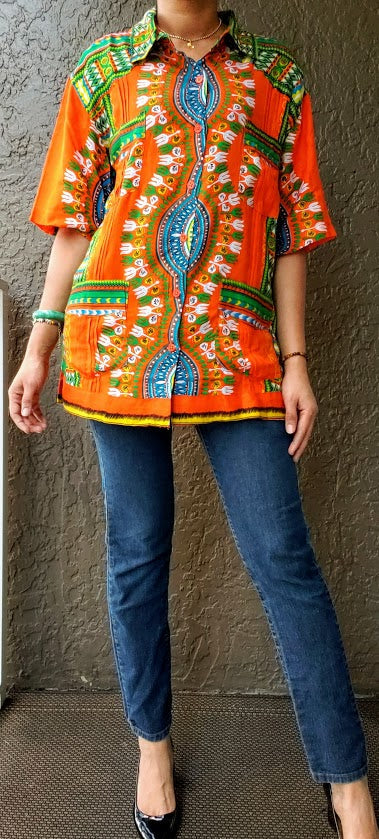 Short Sleeve Dashiki Shirt-AA-363