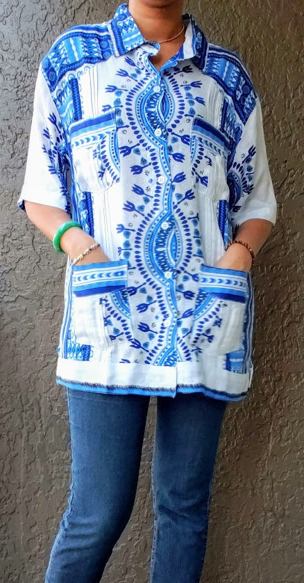 Short Sleeve Dashiki Shirt-AA-363